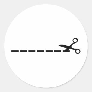 はさみのアイコンをカット ラウンドシール