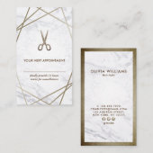 はさみの大理石の美容師のアポイントメントの垂直 名刺 (正面/裏面)