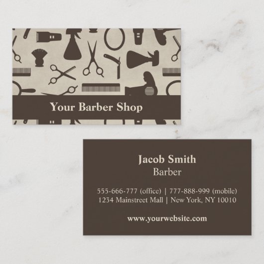 はさみの毛の切口はパターン理髪店に用具を使います 名刺 (正面/裏面)