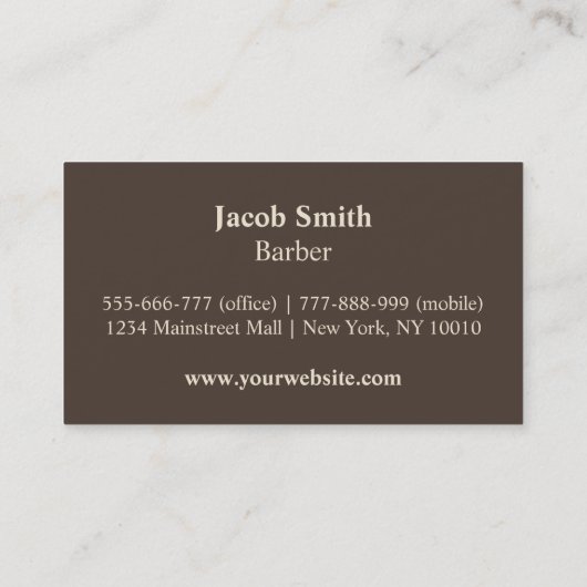 はさみの毛の切口はパターン理髪店に用具を使います 名刺 (裏面)