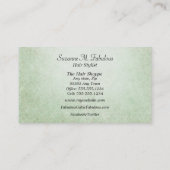 はさみの美容師のミントの緑パターン 名刺 (裏面)