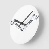 はさみの輪郭 ラウンド壁時計 (傾斜)