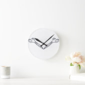 はさみの輪郭 ラウンド壁時計 (ホーム)