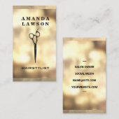 はさみアイコン |金ゴールドボケ 名刺 (正面/裏面)