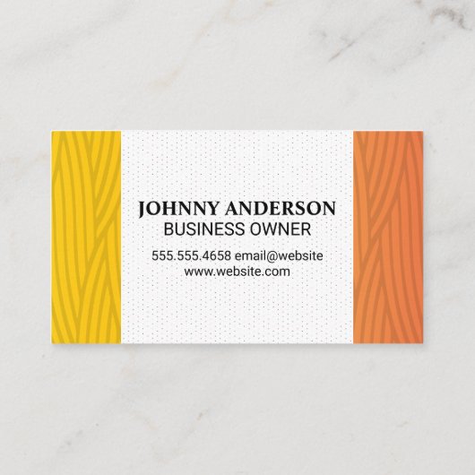 はさみコームのロゴ | アールモダント織りパターン 予約カード (裏面)