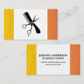 はさみコームのロゴ | アールモダント織りパターン 予約カード (正面/裏面)