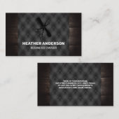 はさみコームのロゴ | ウッドボタン生地 名刺 (正面/裏面)