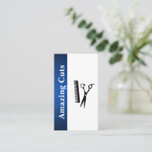 はさみコームのロゴ | ジオメトリトリムパターン 名刺 (スタンド正面)