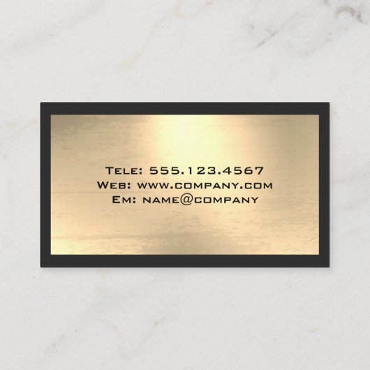 はさみコームのロゴ |メタリック金ゴールドの背景 名刺 (裏面)