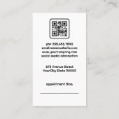 はさみコームのロゴ | 水色芸術的 予約カード (裏面)