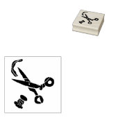 はさみシザークラフト文房具木工芸切手 ラバースタンプ (押印)