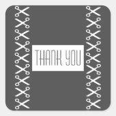 はさみスタイリッシュ美容師テーラーサンキュー スクエアシール (正面)