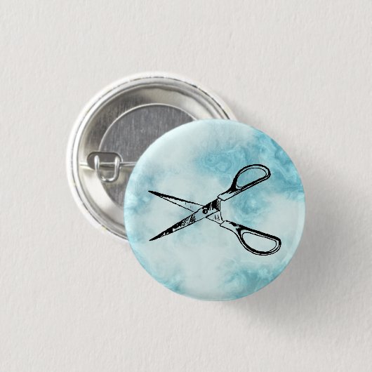 はさみボタン 缶バッジ (正面&裏面)