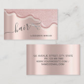 はさみモダングリッタードリップヘアバラ金ゴールド 名刺 (正面/裏面)