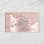 はさみモダングリッタードリップヘアバラ金ゴールド 名刺 (正面)