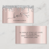 はさみモダンシルバーグリッタードリップバラ金ゴールド 名刺 (正面/裏面)