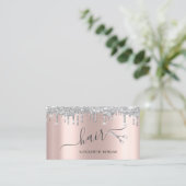 はさみモダンシルバーグリッタードリップバラ金ゴールド 名刺 (スタンド正面)