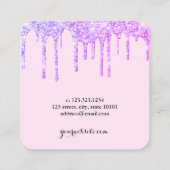 はさみモダン紫のグリッターが髪を乾かす スクエア名刺 (裏面)