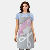 はさみモダン美容師グレイ エプロン (着用した状態)
