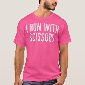 はさみランニング付きおもしろい Tシャツ