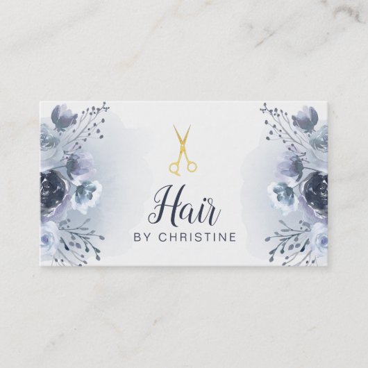 はさみ及び青いフローラ 名刺 (正面)