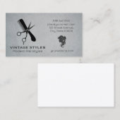 はさみ櫛 | 女性の髪 | 美しいサロン 名刺 (正面/裏面)