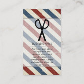 はさみ理容師ストライプヴィンテージ 名刺 (裏面)