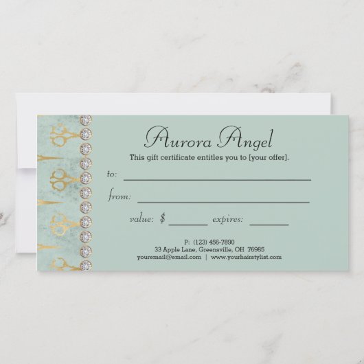 はさみ美容師ヴィンテージ贈与証書 (裏面)