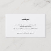 はさみ美容師美しいサロンホワイトモノグラム 名刺 (裏面)