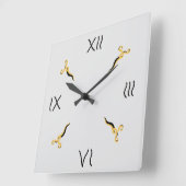 「はさみ」アクリル製時計 スクエア壁時計 (傾斜)