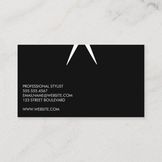 はさみ |カラー染料 |女性の髪 名刺 (裏面)