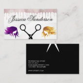 はさみ |カラー染料 |女性の髪 名刺 (正面/裏面)