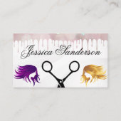 はさみ |カラー染料 |女性の髪 名刺 (正面)