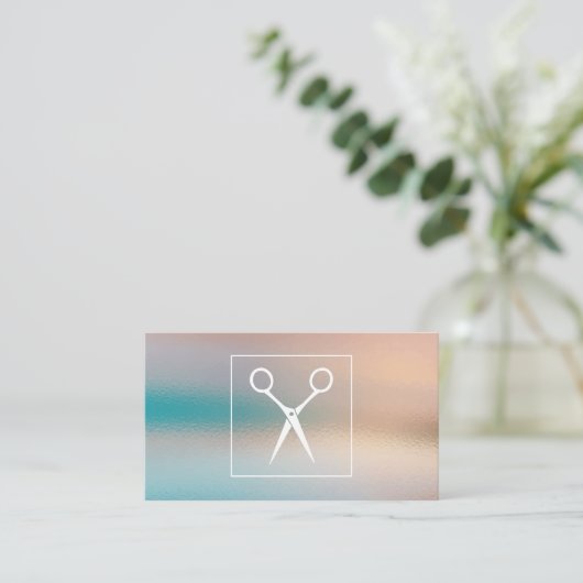 はさみ |グラステクスチャの背景 予約カード (スタンド正面)