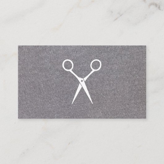 はさみ |グレーのテクスチャの背景 名刺 (正面)