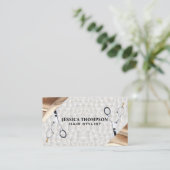 はさみ |ゴールド・フォイル・リボン |幾何学的パターン 名刺 (スタンド正面)