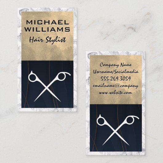 はさみ |サロン 名刺 (正面/裏面)