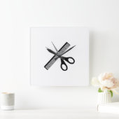 はさみ スクエア壁時計 (ホーム)