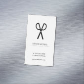 はさみ/ストライプ（灰色） マグネット名刺 (インサイチュ)