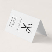 はさみ/ストライプ(灰色) 名刺 (正面)