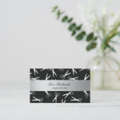 はさみ |ブラック&シルバー |美容師 名刺 (スタンド正面)