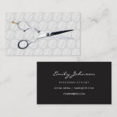 はさみ |ヘア美しいロゴパターン 名刺 (正面/裏面)