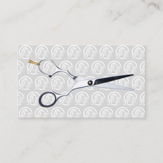 はさみ |ヘア美しいロゴパターン 名刺 (正面)
