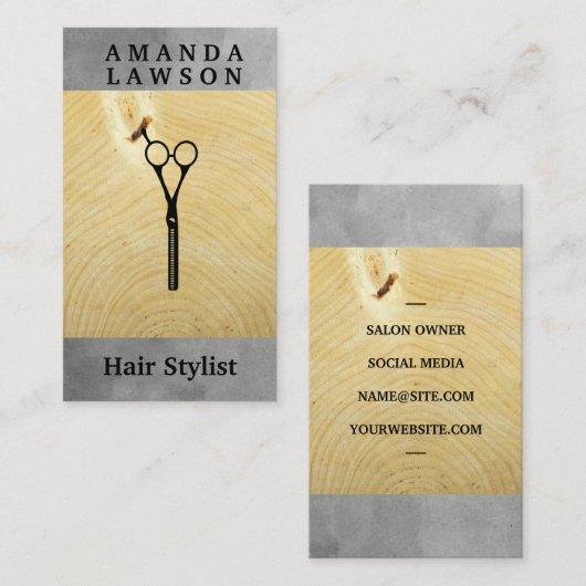 はさみ |木材と水の色 名刺 (正面/裏面)