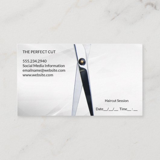 はさみ |木材の背景 名刺 (裏面)