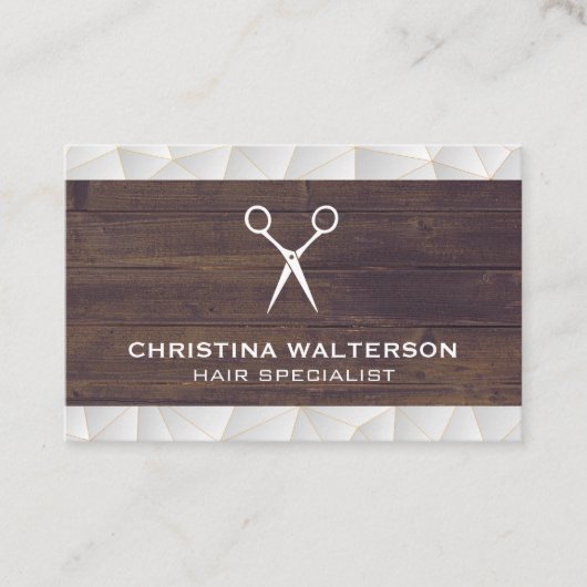 はさみ |木材 |ジオメトモダンリ 名刺 (正面)