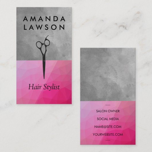 はさみ |水彩幾何学模様 名刺 (正面/裏面)