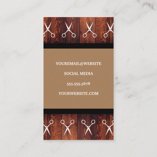 はさみ | 理容師極 | ウッド 名刺 (裏面)