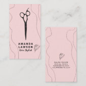 はさみ |線スタイリッシュと花 名刺 (正面/裏面)