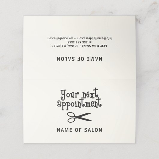 はさみ-美容師のアポイントメントカード 予約カード (外部開封)